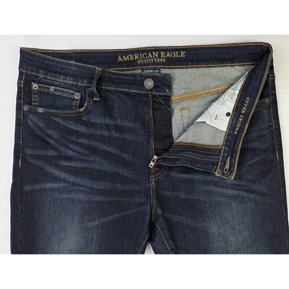 American Eagle Outfitters Size 36X30 Mens Extreme Flex Super Skinny Blue Jeans - Picture 9 of 12